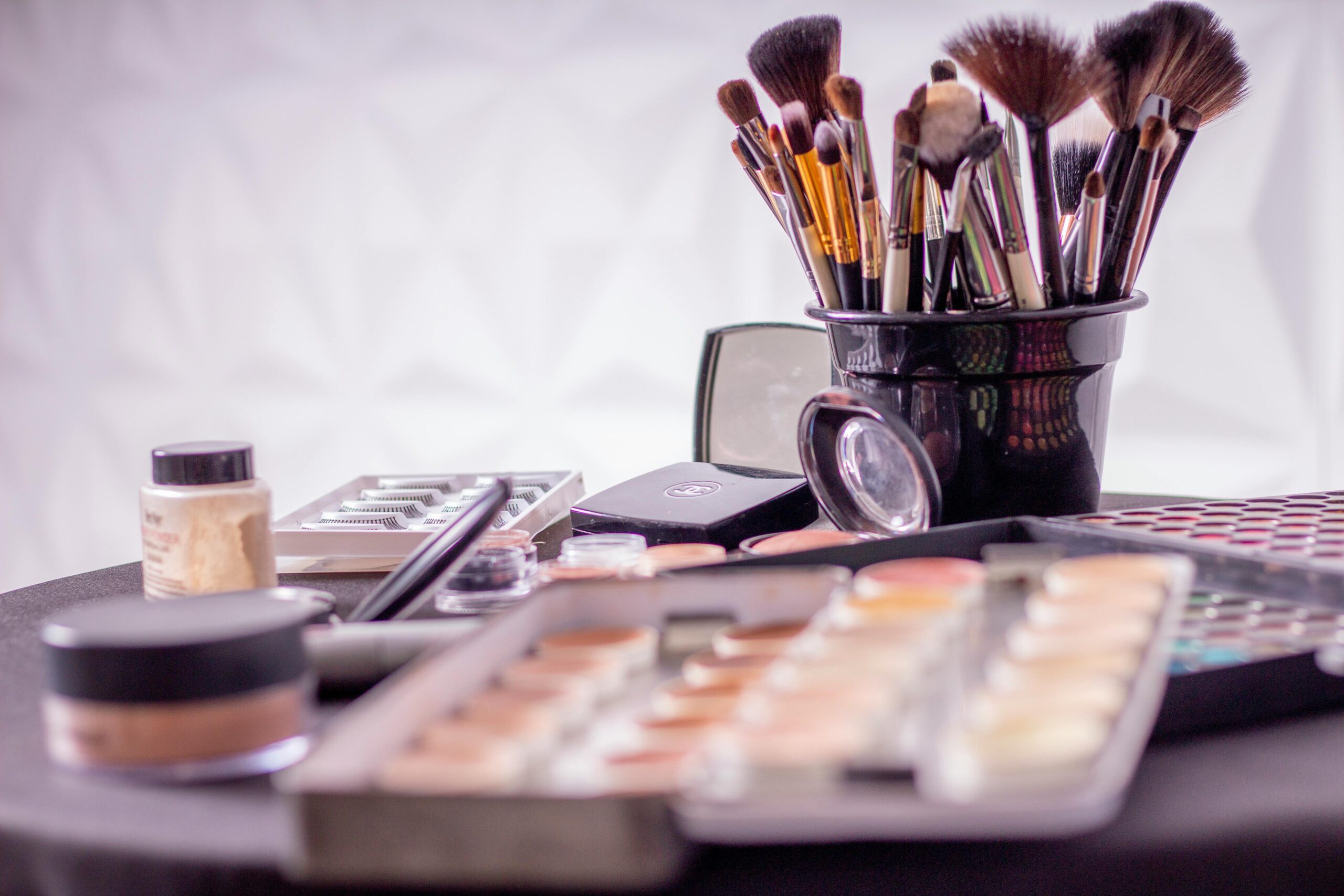 Before and after photos showcasing flawless complexions achieved with makeup palettes