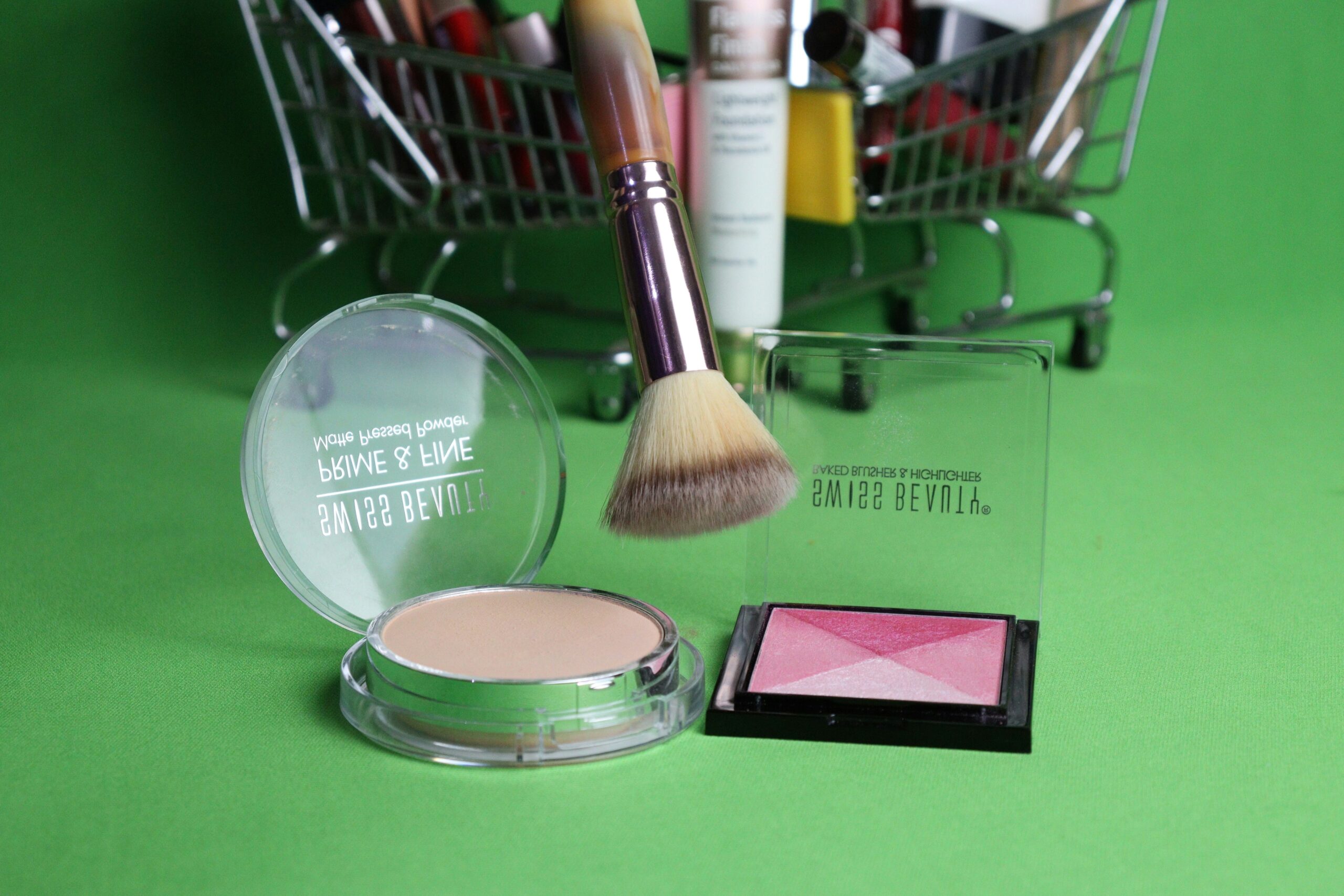 Close-up shot of a high-quality compact palette with smooth, pigmented swatches.