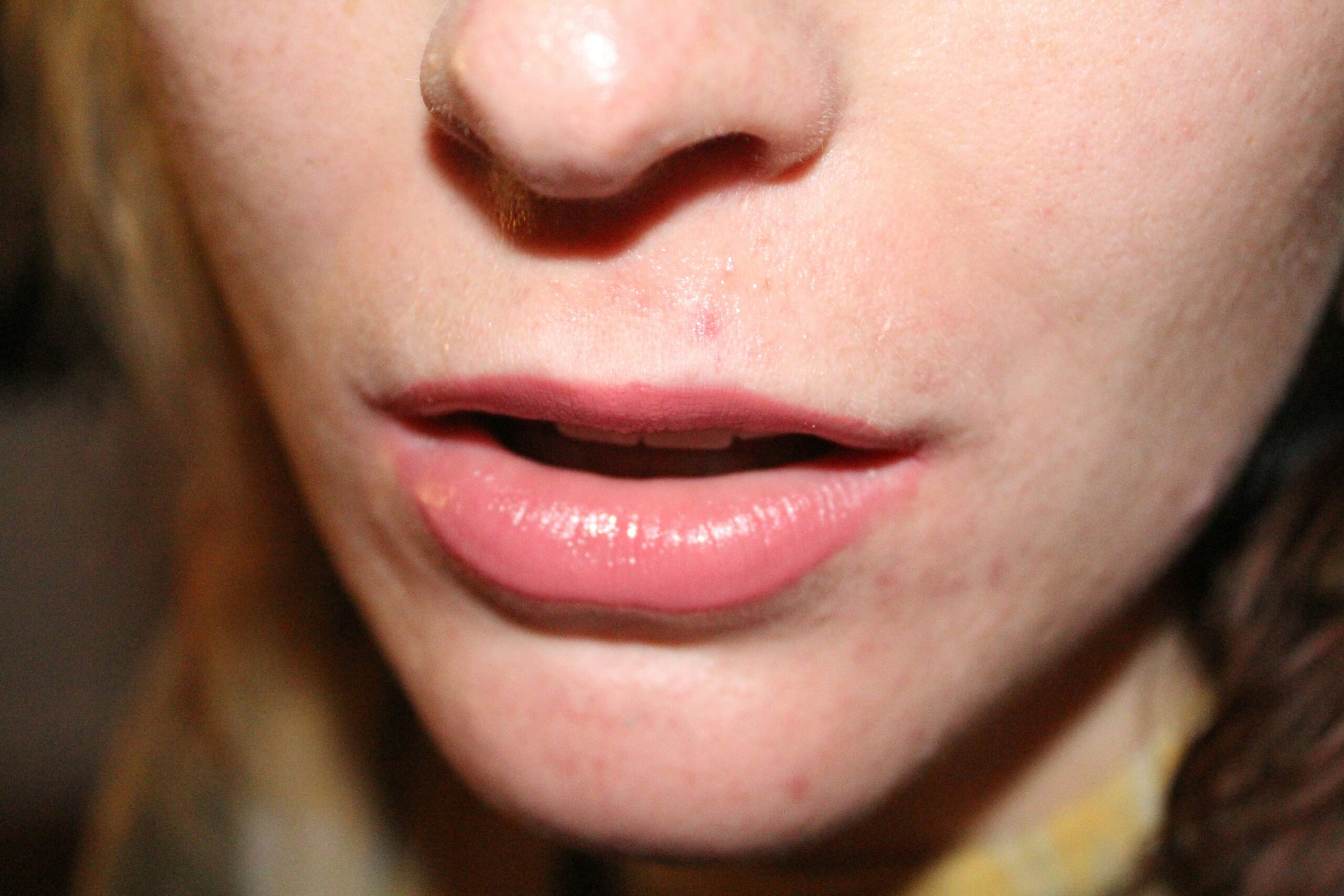 a close up of a woman's face